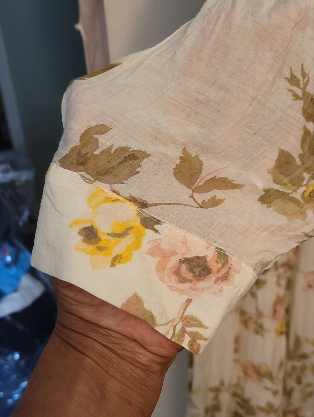 Worn Once, MSK Cream Maxi Shirt Dress with Pink & Yellow Floral Print - Picture 3 of 9